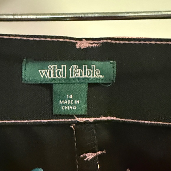 GUC Wild Fable Metallic Faux Leather High Waist Pink Flared Pants Size 14 - Picture 7 of 9